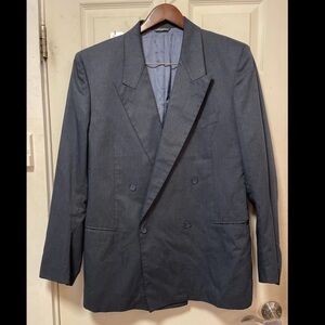 Orsini Uomo Men’s Sport Coat Blazer Blue Silk Chest Size 44 Made In Italy EUC